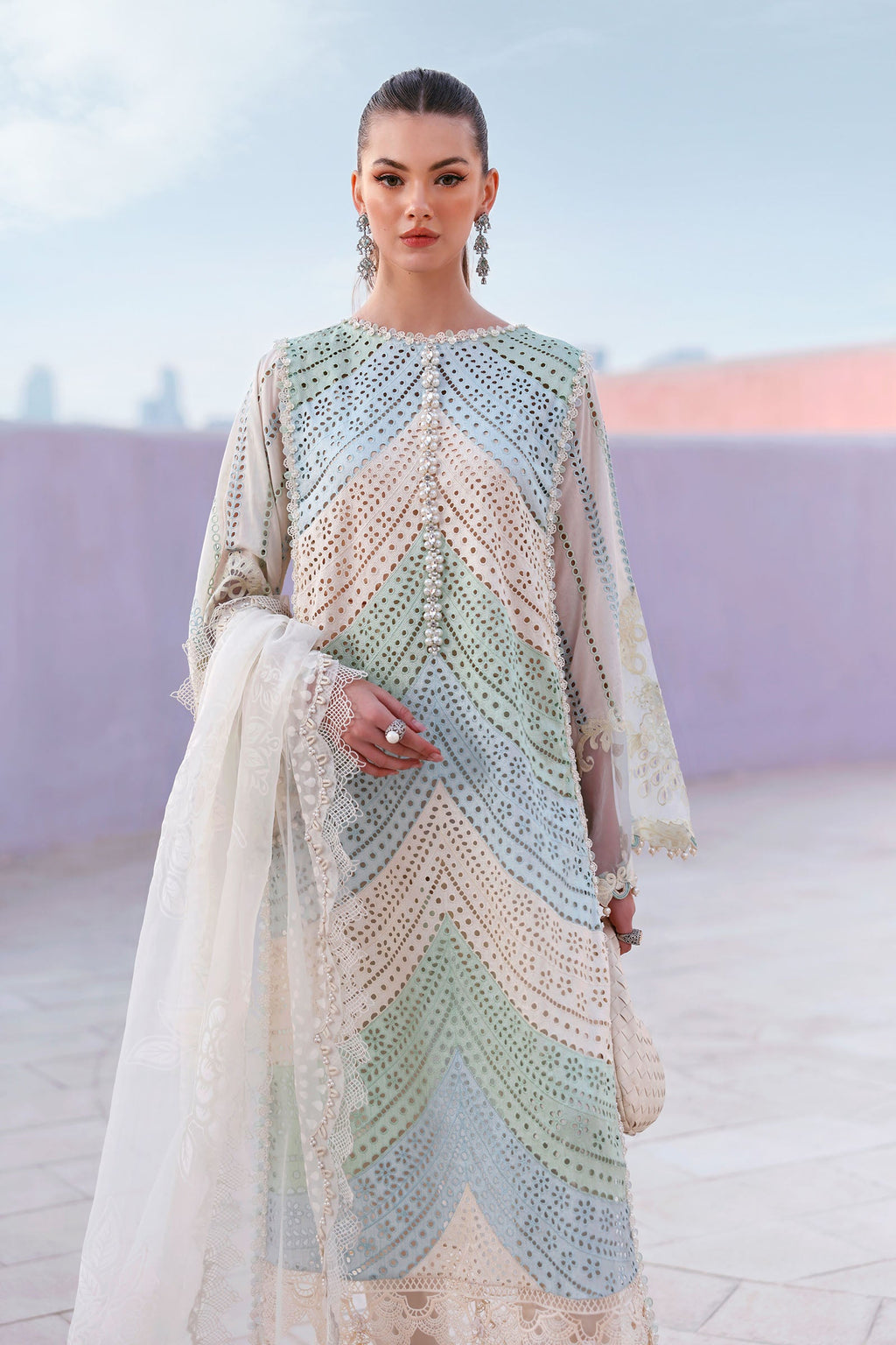 MARIA B 3 Piece Unstitched Embroidered Lawn Suit D-2612-B-Default