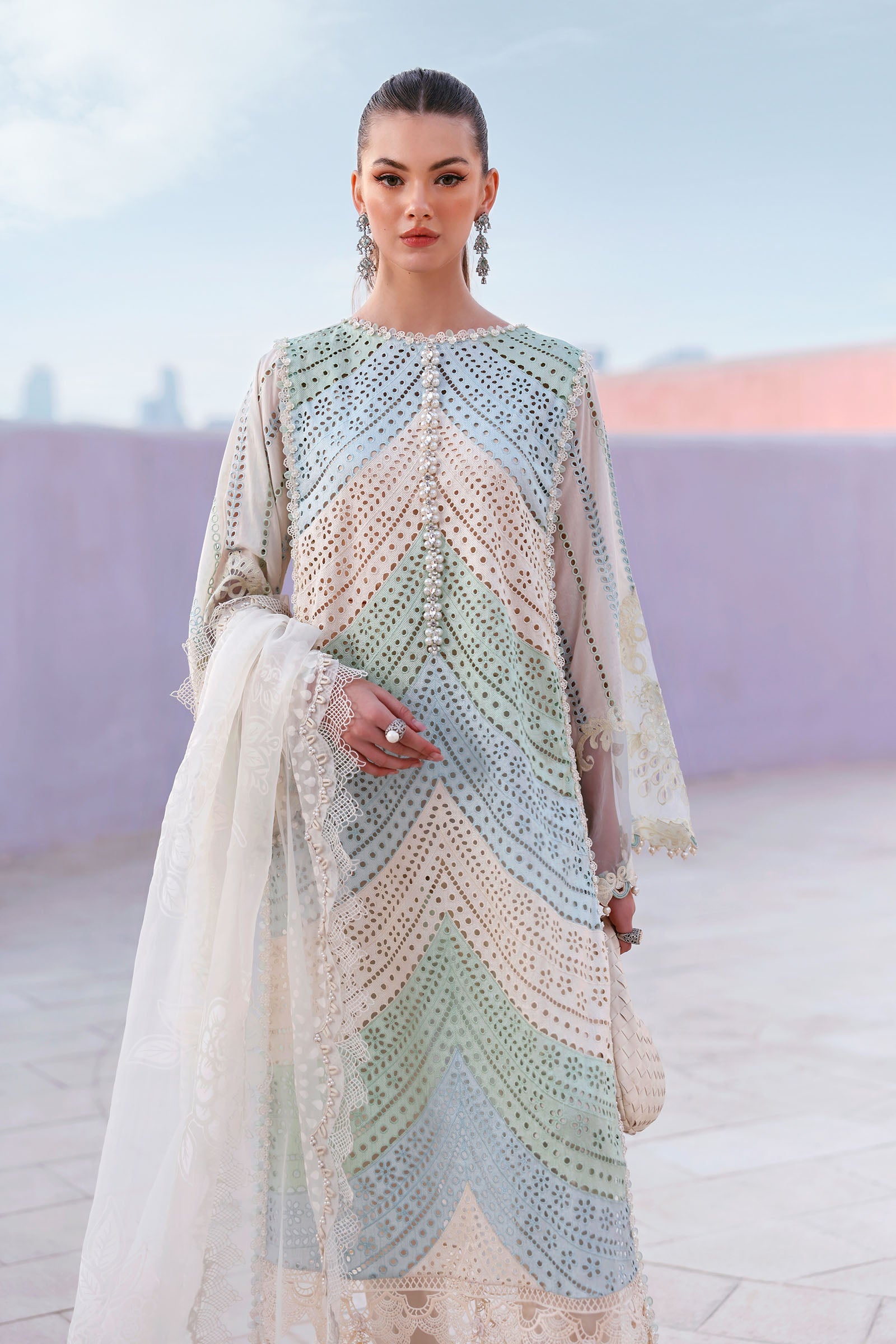 MARIA B 3 Piece Unstitched Embroidered Lawn Suit D-2612-B-Default