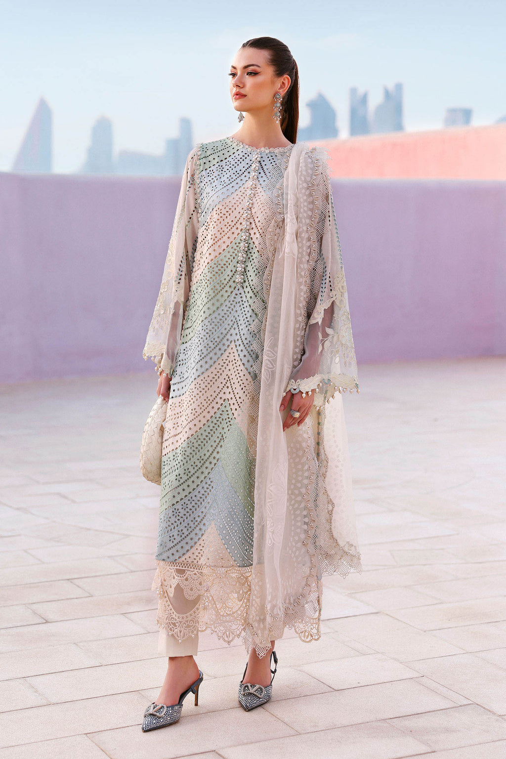 MARIA B 3 Piece Unstitched Embroidered Lawn Suit D-2612-B-Default