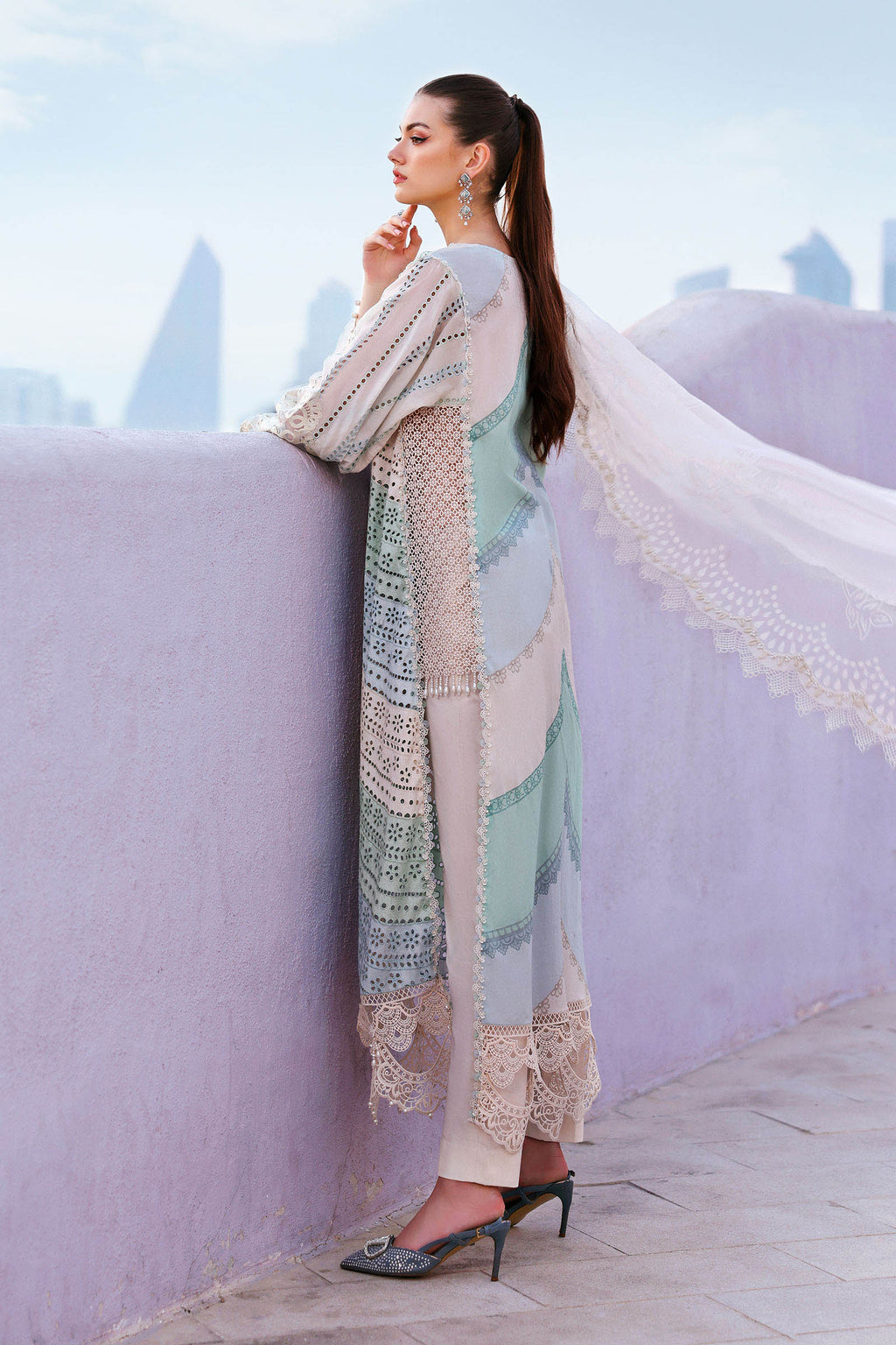 MARIA B 3 Piece Unstitched Embroidered Lawn Suit D-2612-B-Default