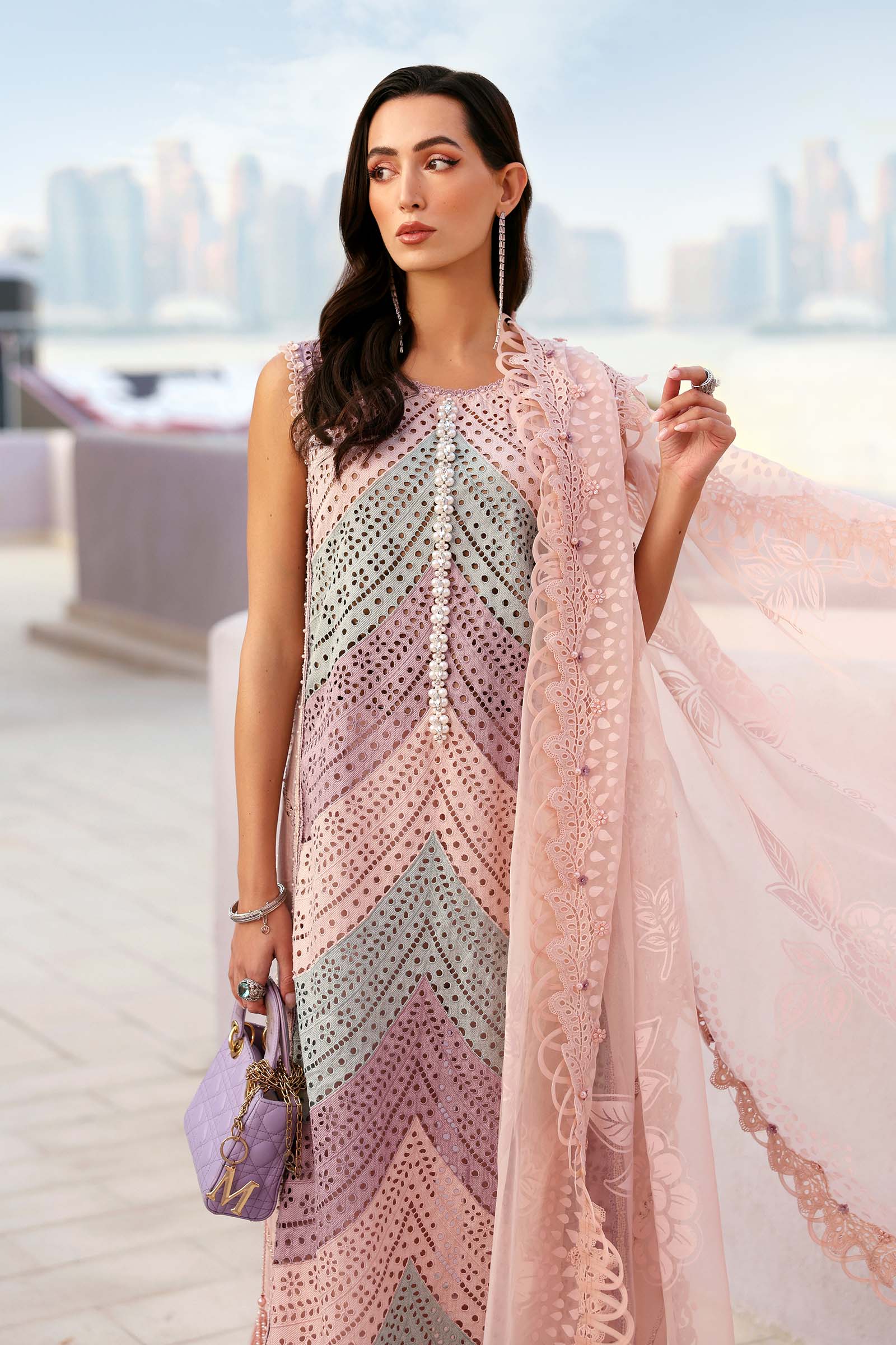 MARIA B 3 Piece Unstitched Embroidered Lawn Suit D-2612-B-Default