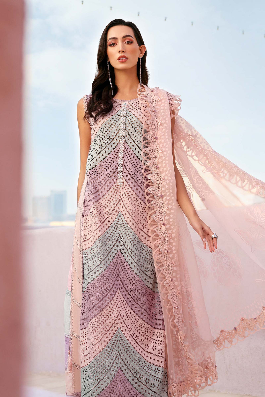 MARIA B 3 Piece Unstitched Embroidered Lawn Suit D-2612-B-Default