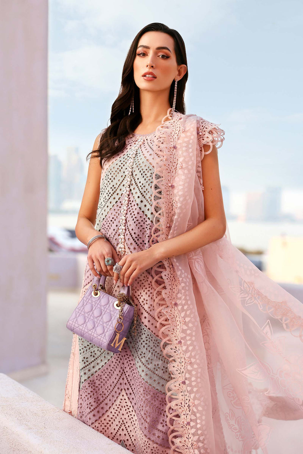 MARIA B 3 Piece Unstitched Embroidered Lawn Suit D-2612-B-Default