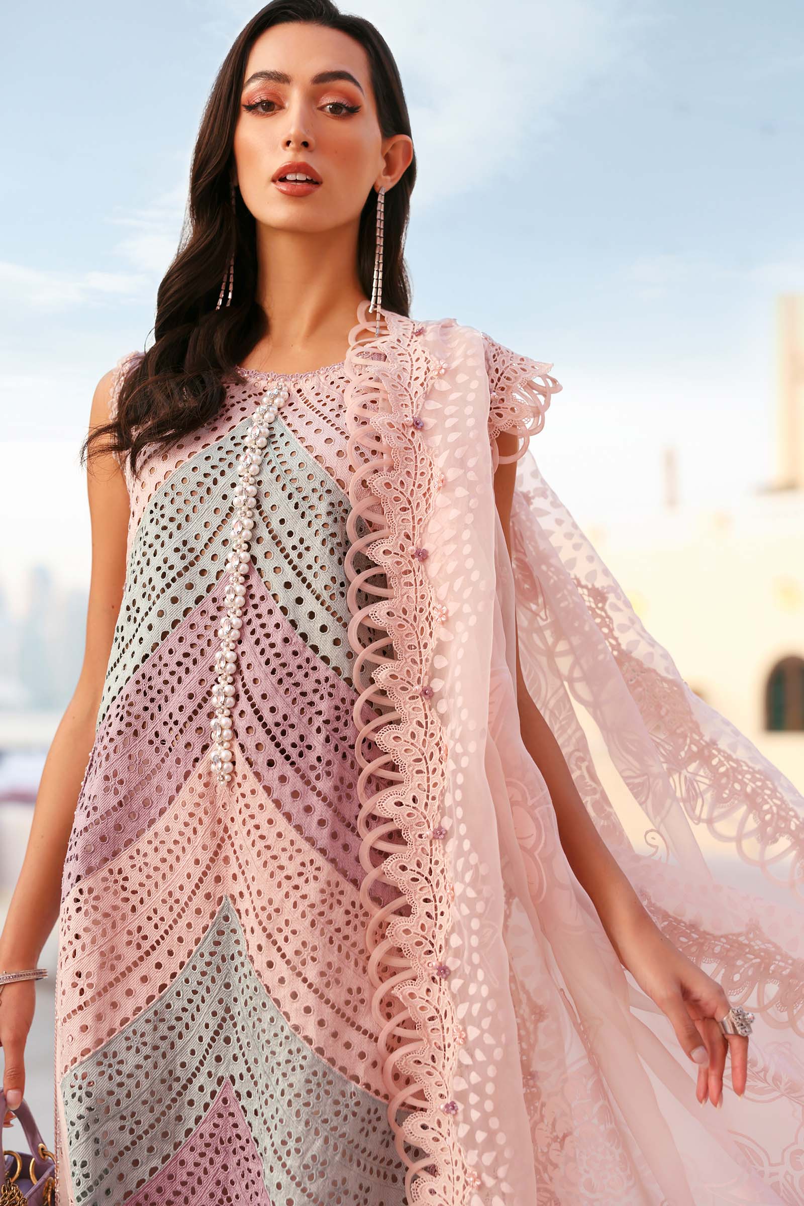 MARIA B 3 Piece Unstitched Embroidered Lawn Suit D-2612-B-Default