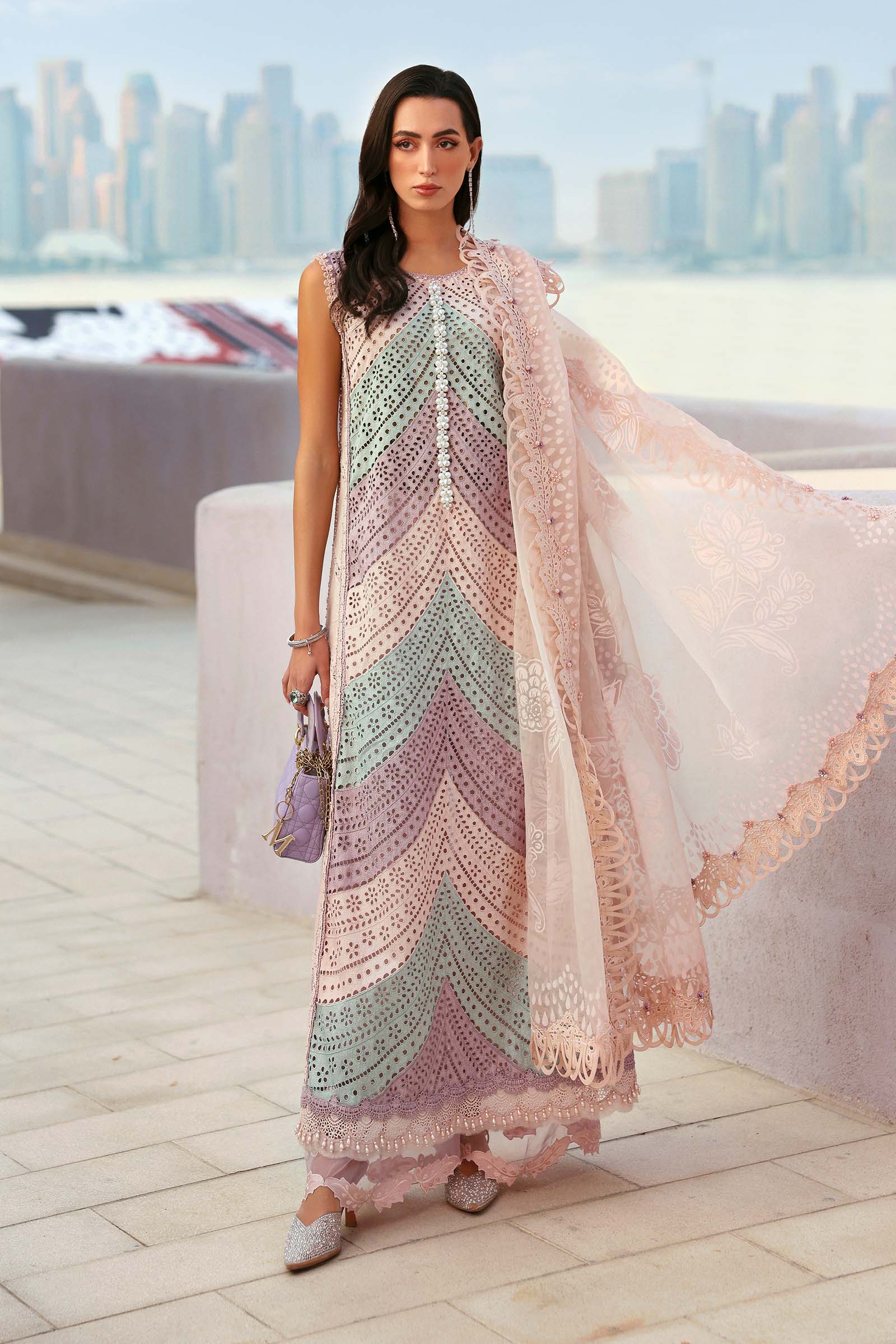 MARIA B 3 Piece Unstitched Embroidered Lawn Suit D-2612-B-Default