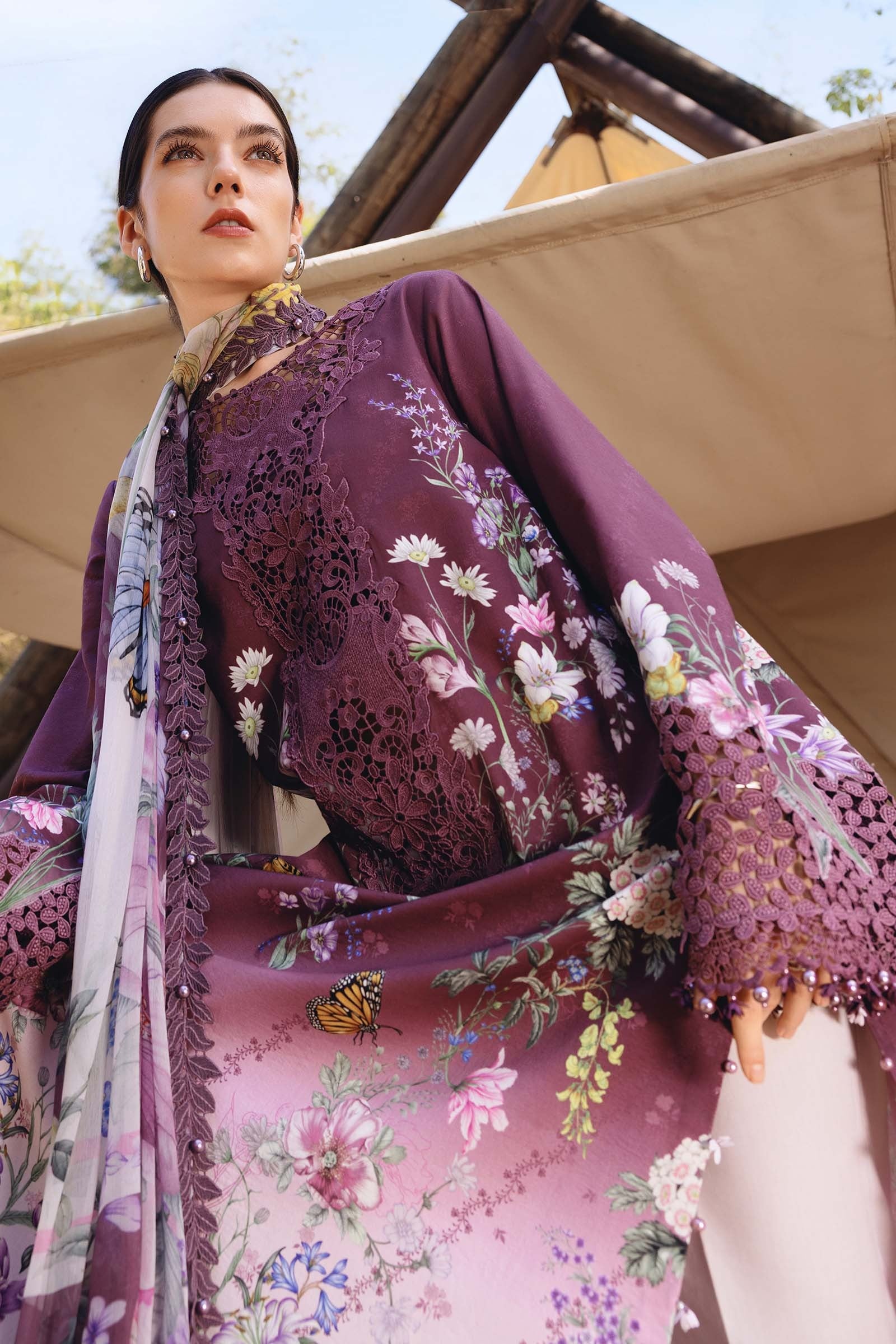 MARIA B 3 Piece Unstitched Embroidered Lawn Suit MPT-2909-B