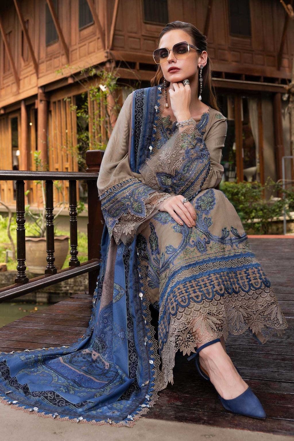 MARIA.B MPRINTS EMBROIDERED UNSTITCHED 3PC SUIT MPT-2806-A
