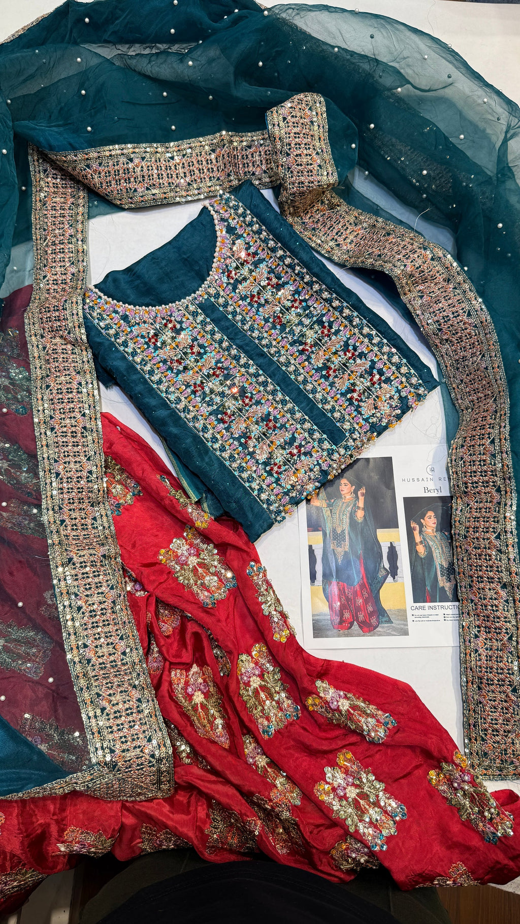 HUSSAIN REHAR RAW SILK BERYL