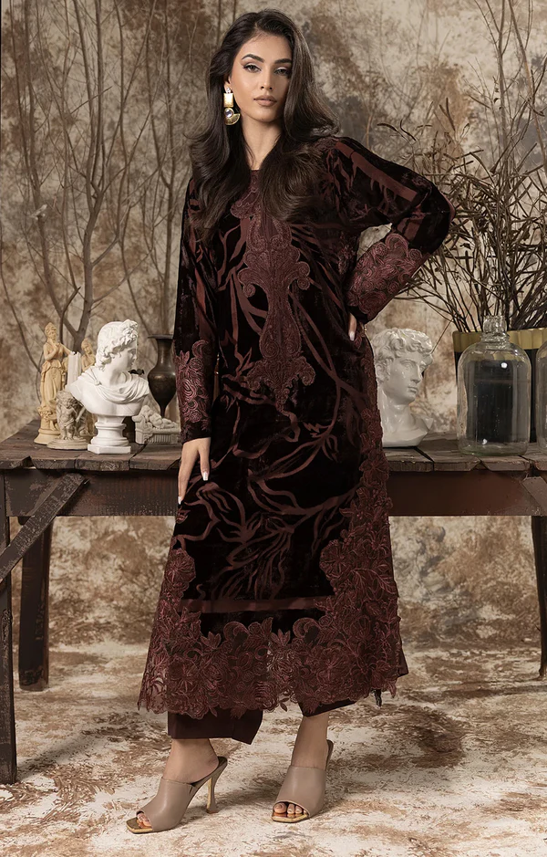 VELVET PALACHI 3PC UNSTICHED MOCHA LUXE