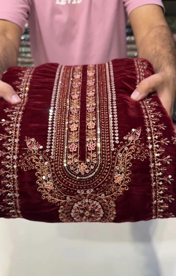 MARIA.B VELVET 01 MEROON