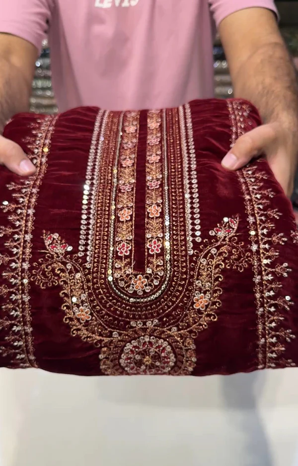 MARIA.B VELVET 01 MEROON