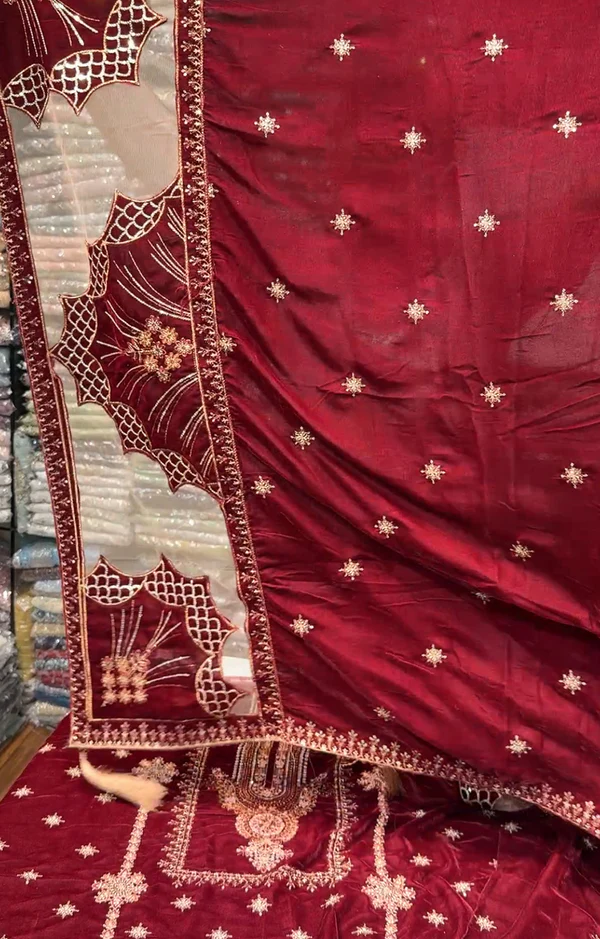 MARIA.B VELVET 01 MEROON