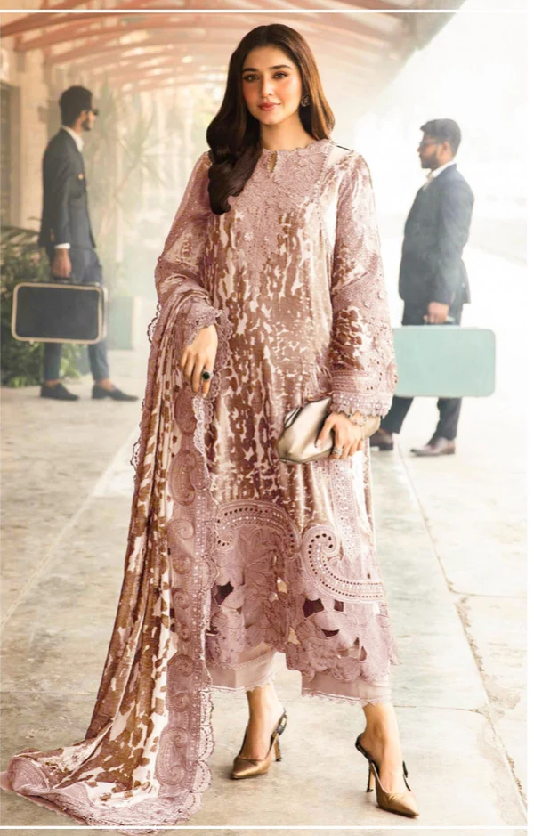 VELVET PALACHI 3PC UNSTICHED MB PINK