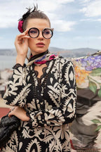 MARIA.B LAWN 3PC BLACK WHITE