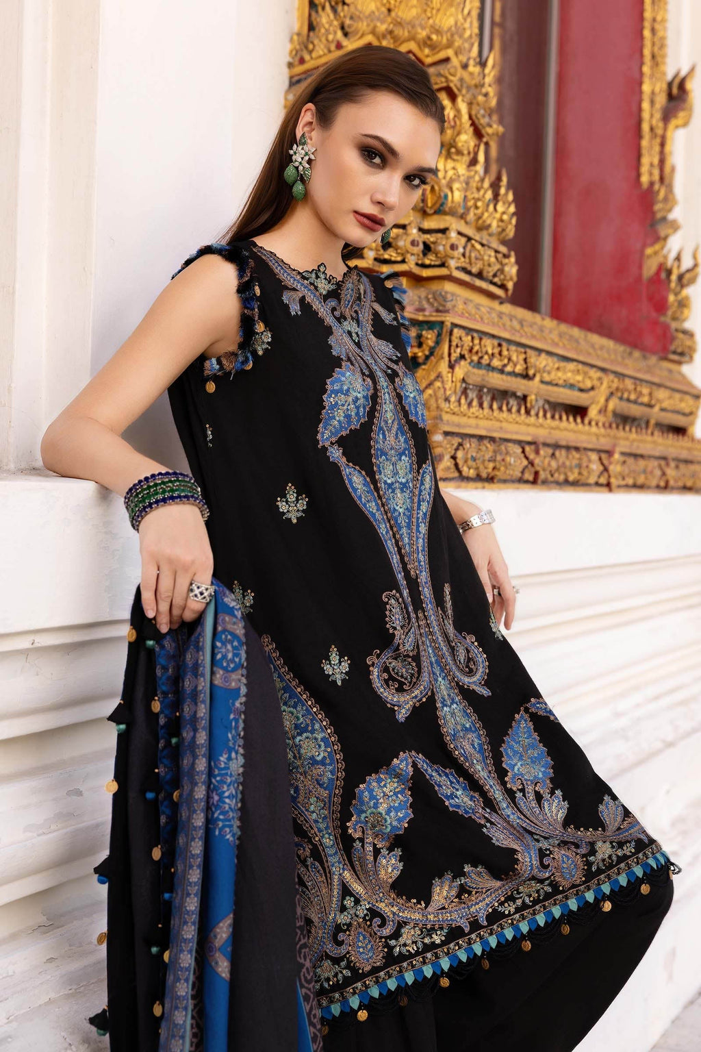 MARIA.B MPRINTS EMBROIDERED UNSTITCHED 3PC SUIT MPT-2806-B