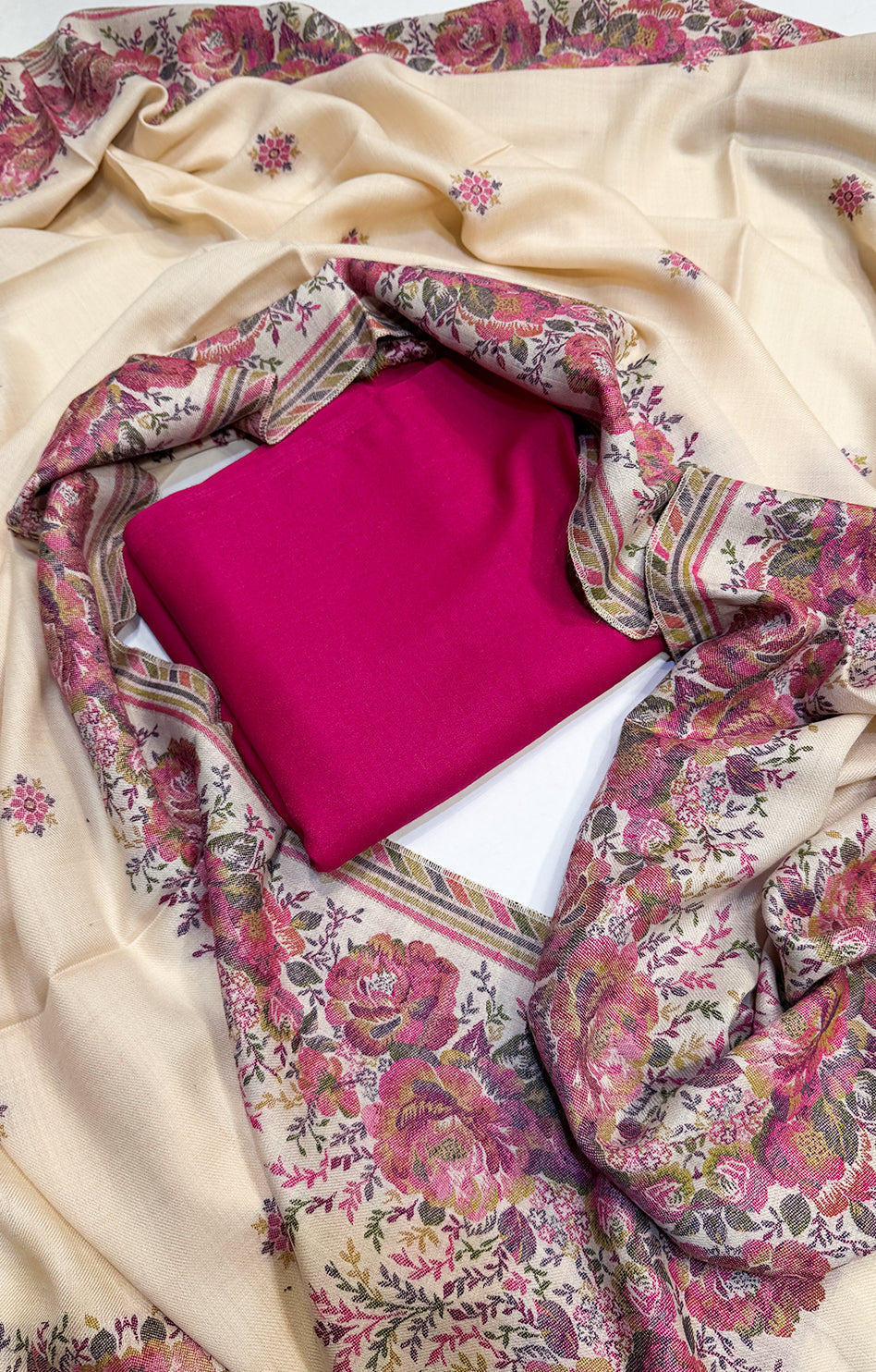 PEACH LEATHER SHAWL SUIT