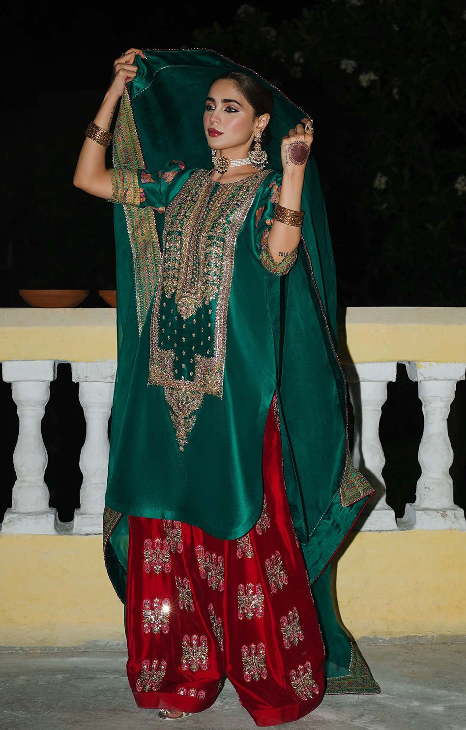 HUSSAIN REHAR RAW SILK BERYL