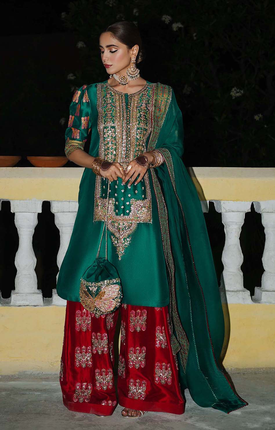 HUSSAIN REHAR RAW SILK BERYL