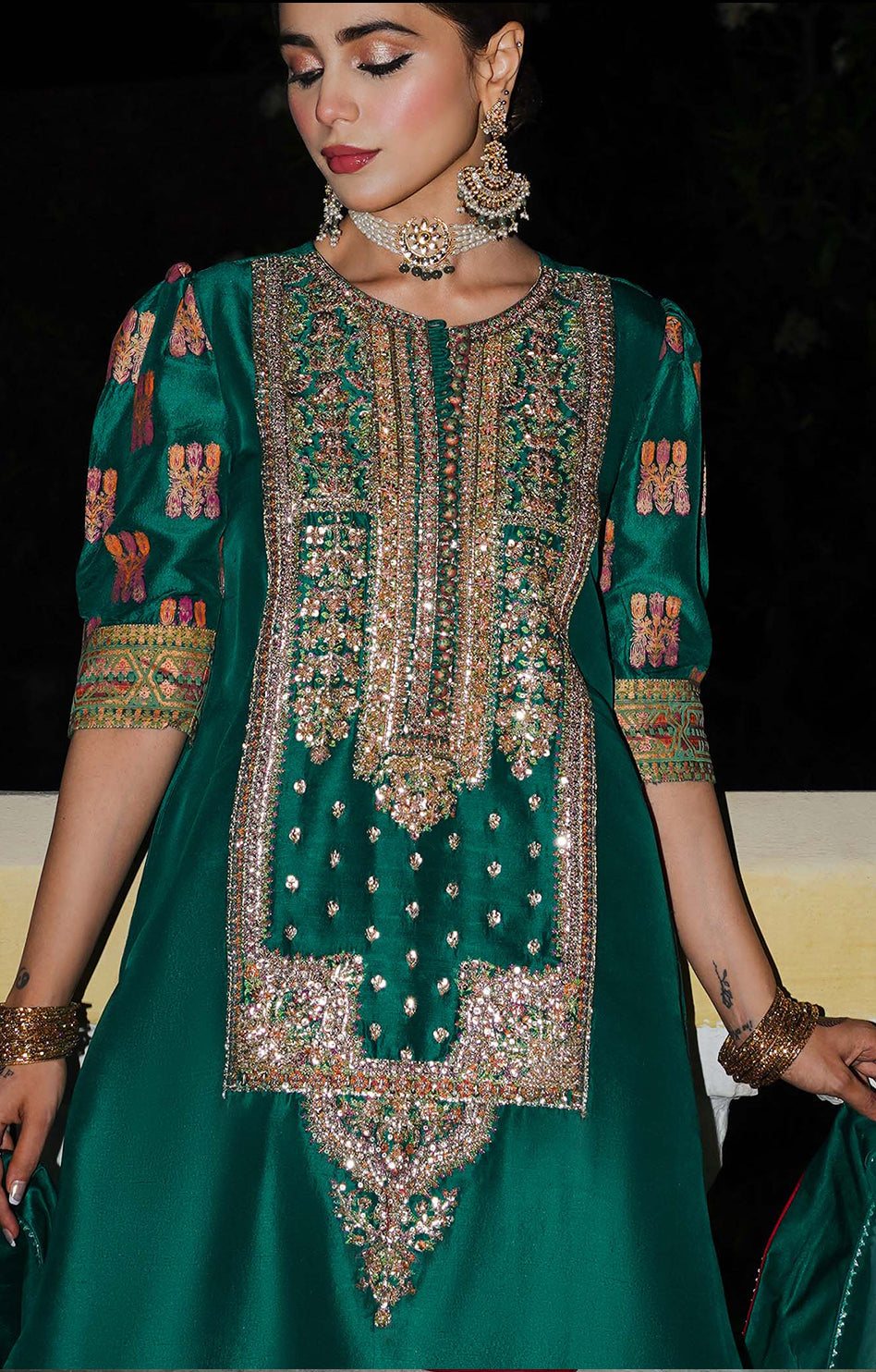 HUSSAIN REHAR RAW SILK BERYL